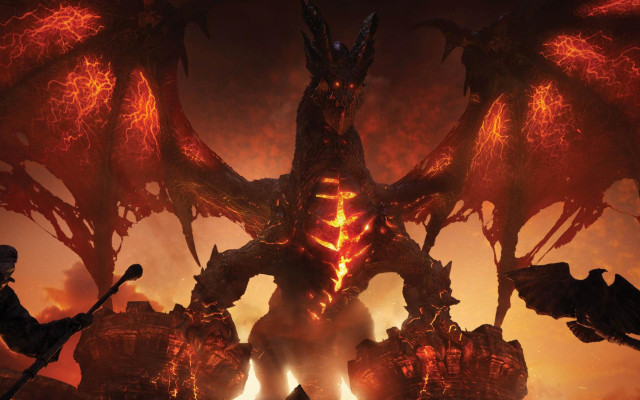 Demonic dragon fire background fiery free wallpaper for desktop - medium preview image