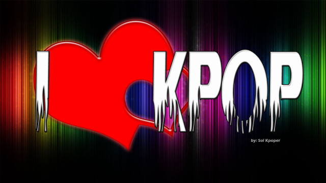 Heart love kpop rainbow black free wallpaper for desktop - medium preview image