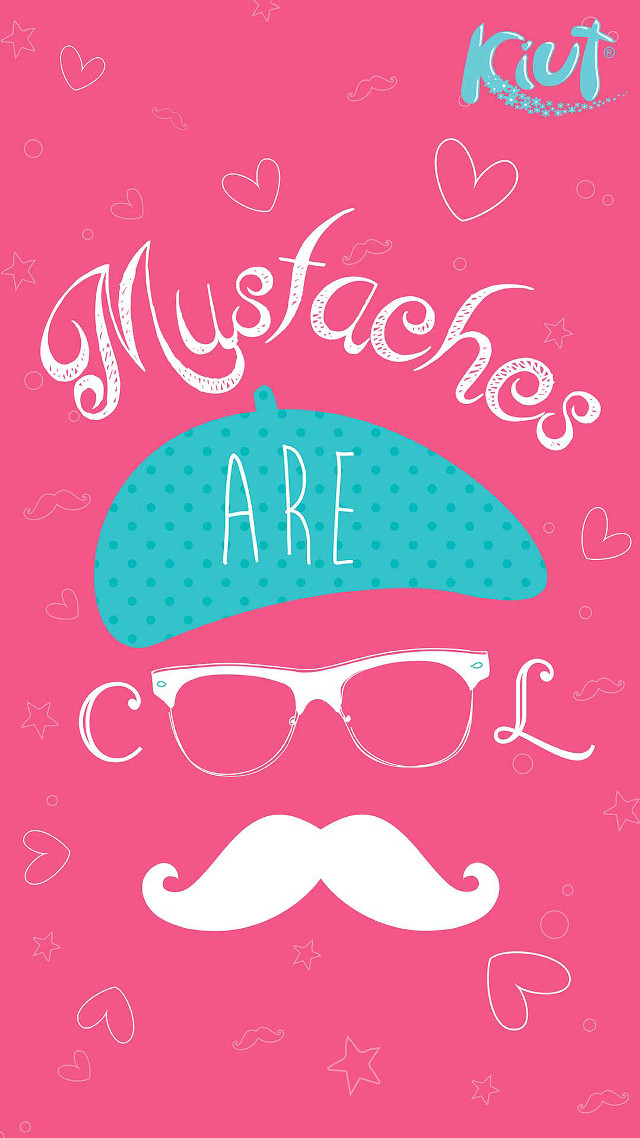 Pink background mustache glasses fun free wallpaper for mobile - medium preview image