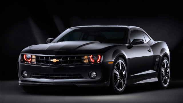 Black chevrolet camaro dark room #2 free wallpaper for desktop - medium preview image