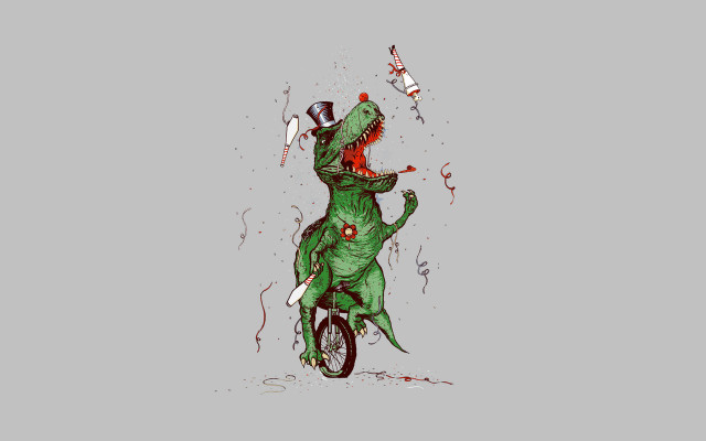 Dinosaur riding bike top hat free wallpaper for desktop - medium preview image