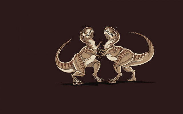 Two dinosaurs facing touching necks free wallpaper for desktop - medium preview image