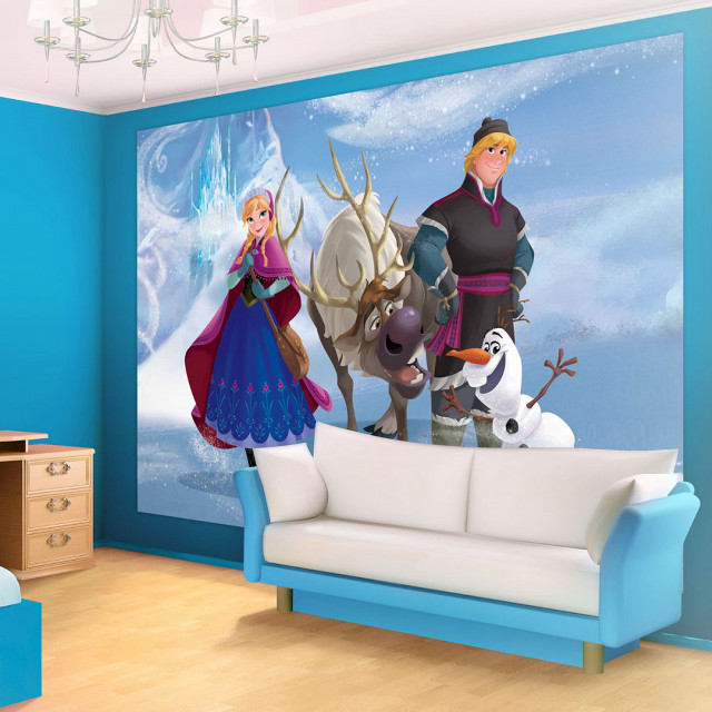 Frozen princess mural blue room free wallpaper for tablet - medium preview image