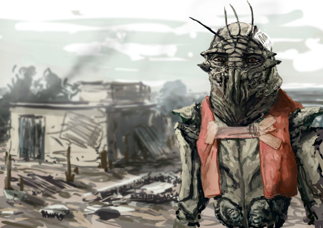 Man strange head scarf destroyed free wallpaper for desktop - medium preview image