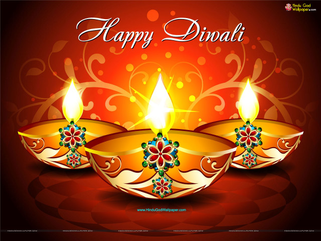 Diwali candles floral red glowing free wallpaper for desktop - medium preview image
