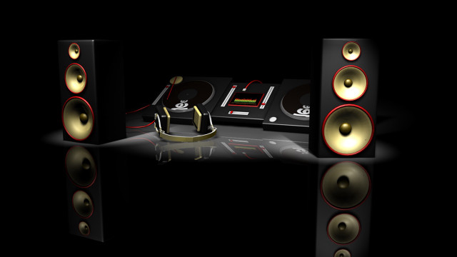 Speakers remote control black background free wallpaper for desktop - medium preview image