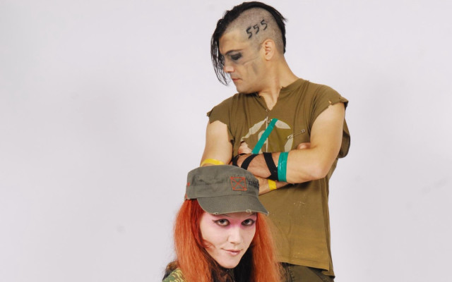 Mohawk redhair makeup strangehead man free wallpaper for desktop - medium preview image