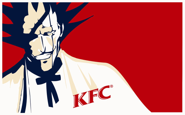 Mohawk man kfc shirt stylized free wallpaper for desktop - medium preview image