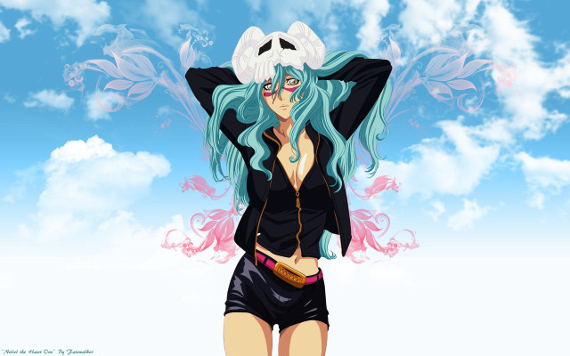 Blue hair white hat wings free wallpaper for desktop - medium preview image