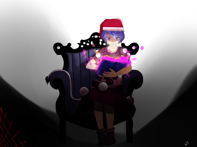 Woman chair book santa hat free wallpaper for desktop - medium preview image