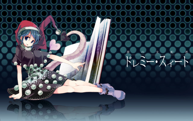 Anime girl sitting floor book free wallpaper for desktop - medium preview image