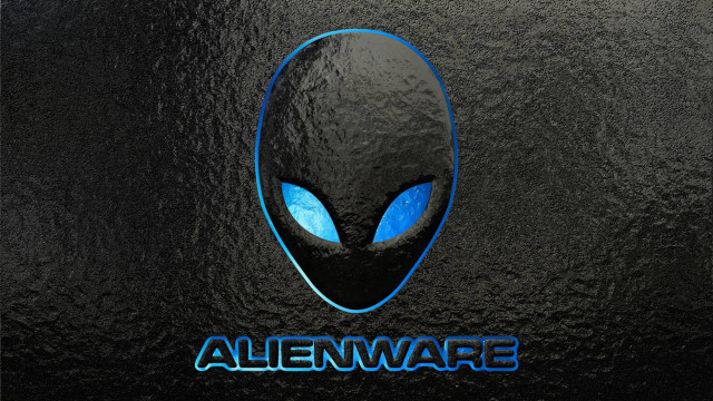 Alienware logo black surface blue free wallpaper for desktop - medium preview image