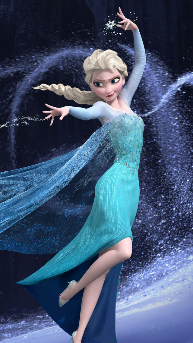 Frozen princess blue dress flowing free wallpaper for mobile - medium preview image