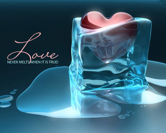 Glass ice heart water droplets free wallpaper for desktop - medium preview image