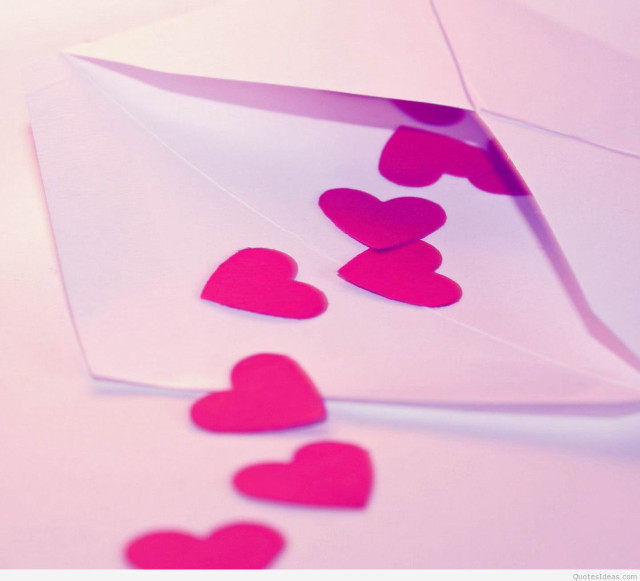 Paper envelope hearts white red free wallpaper for tablet - medium preview image
