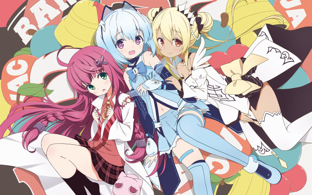 Anime girls birthday sign happy free wallpaper for desktop - medium preview image