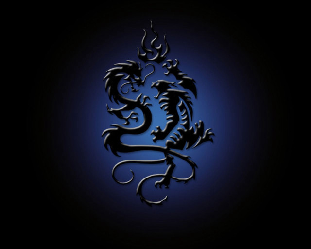 Black blue dragon dark background free wallpaper for desktop - medium preview image