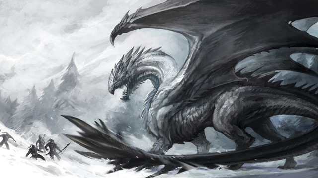 Dragon snow people long tail free wallpaper for desktop - medium preview image