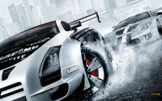 Cars driving city street speed free wallpaper for desktop - medium preview image