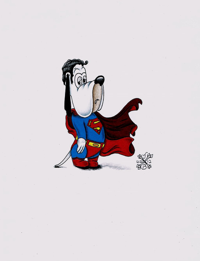 Cartoon dog superman cape nose free wallpaper for mobile - medium preview image