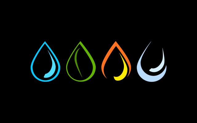 Colored drops water black background free wallpaper for desktop - medium preview image