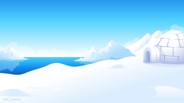 Igloo snow mountains background blue free wallpaper for desktop - medium preview image