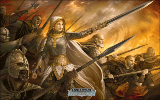 Woman swords group men armor free wallpaper for desktop - medium preview image
