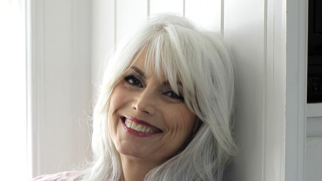 Woman white hair smiling wall free wallpaper for desktop - medium preview image