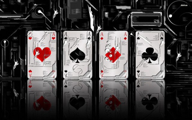 Playing cards reflection ground group free wallpaper for desktop - medium preview image