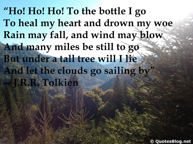 Tolkien quote mountains trees distance free wallpaper for desktop - medium preview image