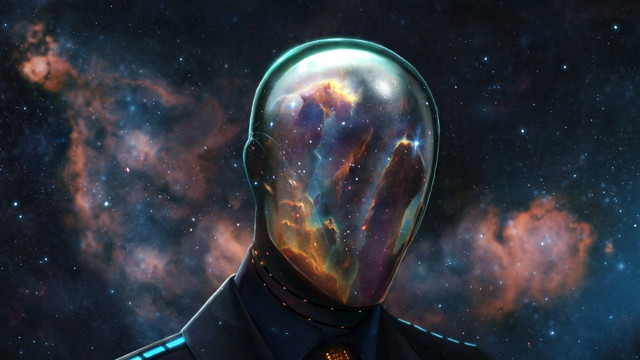 Man tie space suit galaxy free wallpaper for desktop - medium preview image