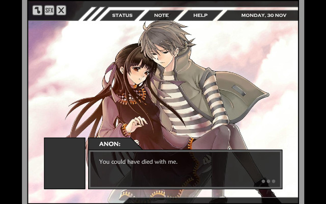 Anime couple characters sky background free wallpaper for desktop - medium preview image