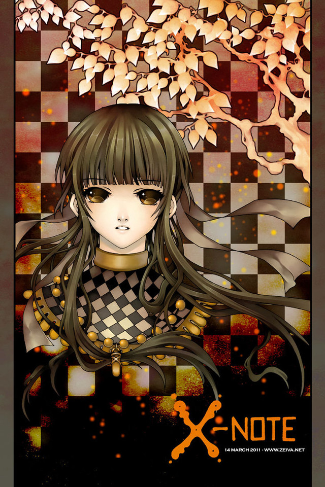 Girl long hair checkered dress free wallpaper for mobile - medium preview image