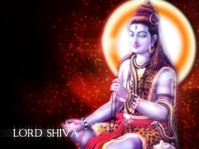 Lord shiva lotus red background free wallpaper for desktop - medium preview image