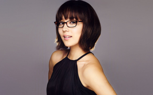 Woman glasses black dress black free wallpaper for desktop - medium preview image