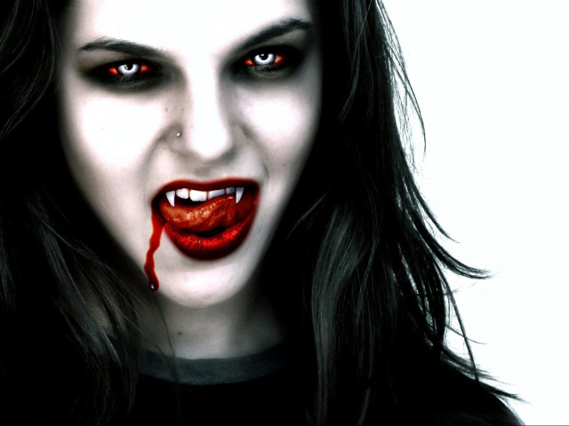 Woman blood face dripping mouth free wallpaper for desktop - medium preview image
