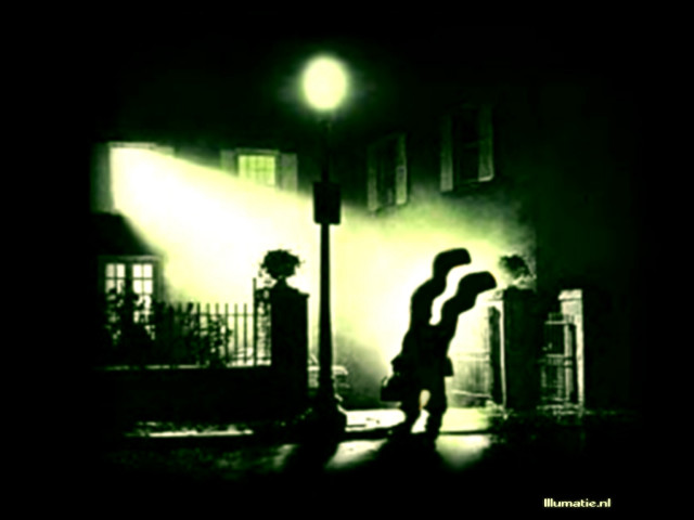 Person street night light lamp free wallpaper for desktop - medium preview image
