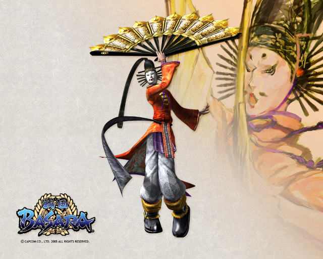 Woman fan dragon sword holding free wallpaper for desktop - medium preview image