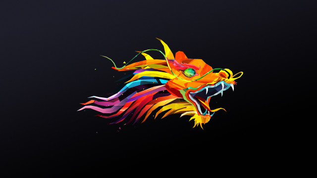 Colorful dragon flying air tail #2 free wallpaper for desktop - medium preview image