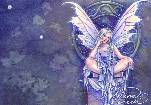 Fairy chair butterfly moon believe free wallpaper for desktop - medium preview image