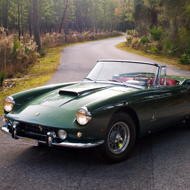 Green sports car woods red free wallpaper for tablet - medium preview image