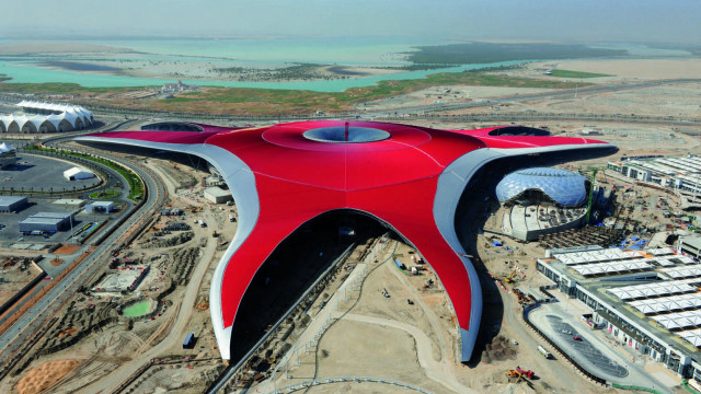 Large red building massive roof free wallpaper for desktop - medium preview image