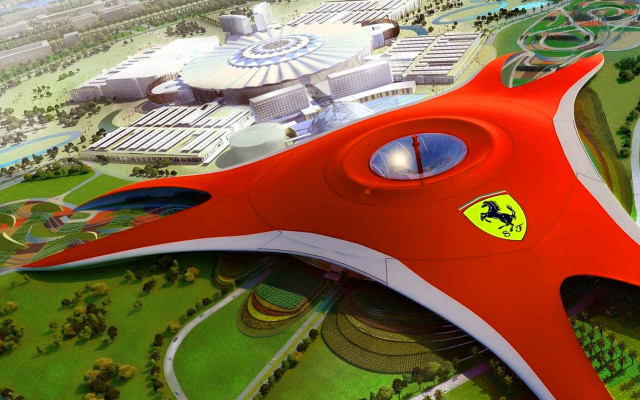 Red building ferrari logo green free wallpaper for desktop - medium preview image