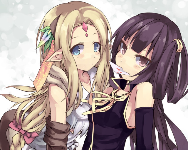 Anime girls long hair blue #7 free wallpaper for desktop - medium preview image