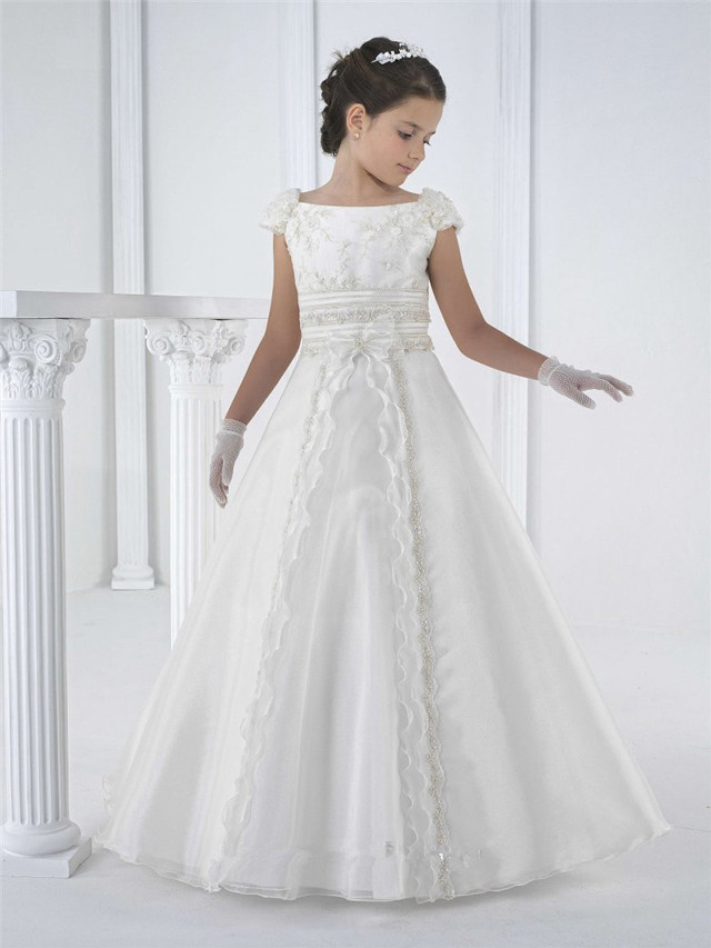 Young girl white dress gloves free wallpaper for mobile - medium preview image