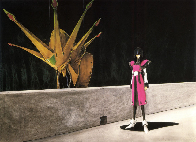 Woman pink dress giant flower free wallpaper for desktop - medium preview image