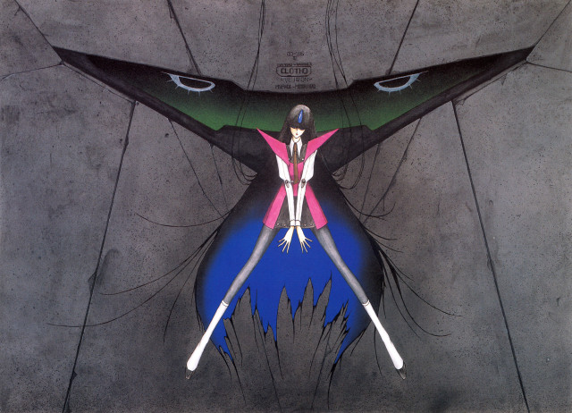 Woman pink blue outstretched bird free wallpaper for desktop - medium preview image