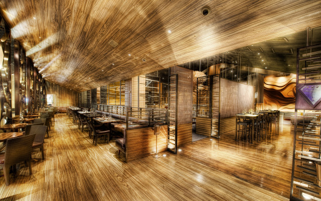 Blurry restaurant bar wine rack free wallpaper for desktop - medium preview image