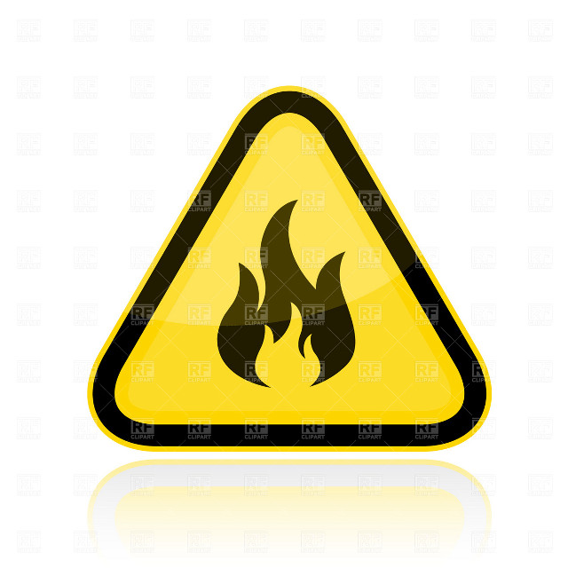 Yellow triangle sign flame reflection free wallpaper for tablet - medium preview image