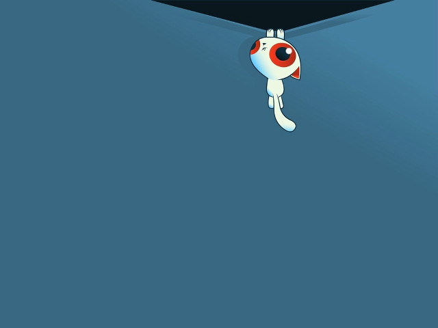 Cartoon character upside down blue free wallpaper for desktop - medium preview image